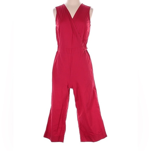 ❤️Talbots,Tie-Front Jumpsuit- Poplin in Red Apple, Excellent Condition, Size 8 - Picture 5 of 13